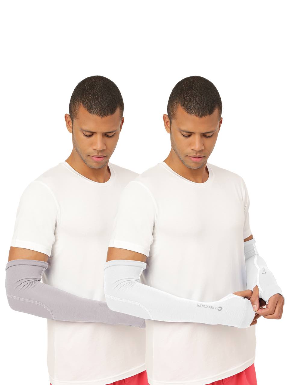 Unisex White Arm Sleeves (Pack of 2)
