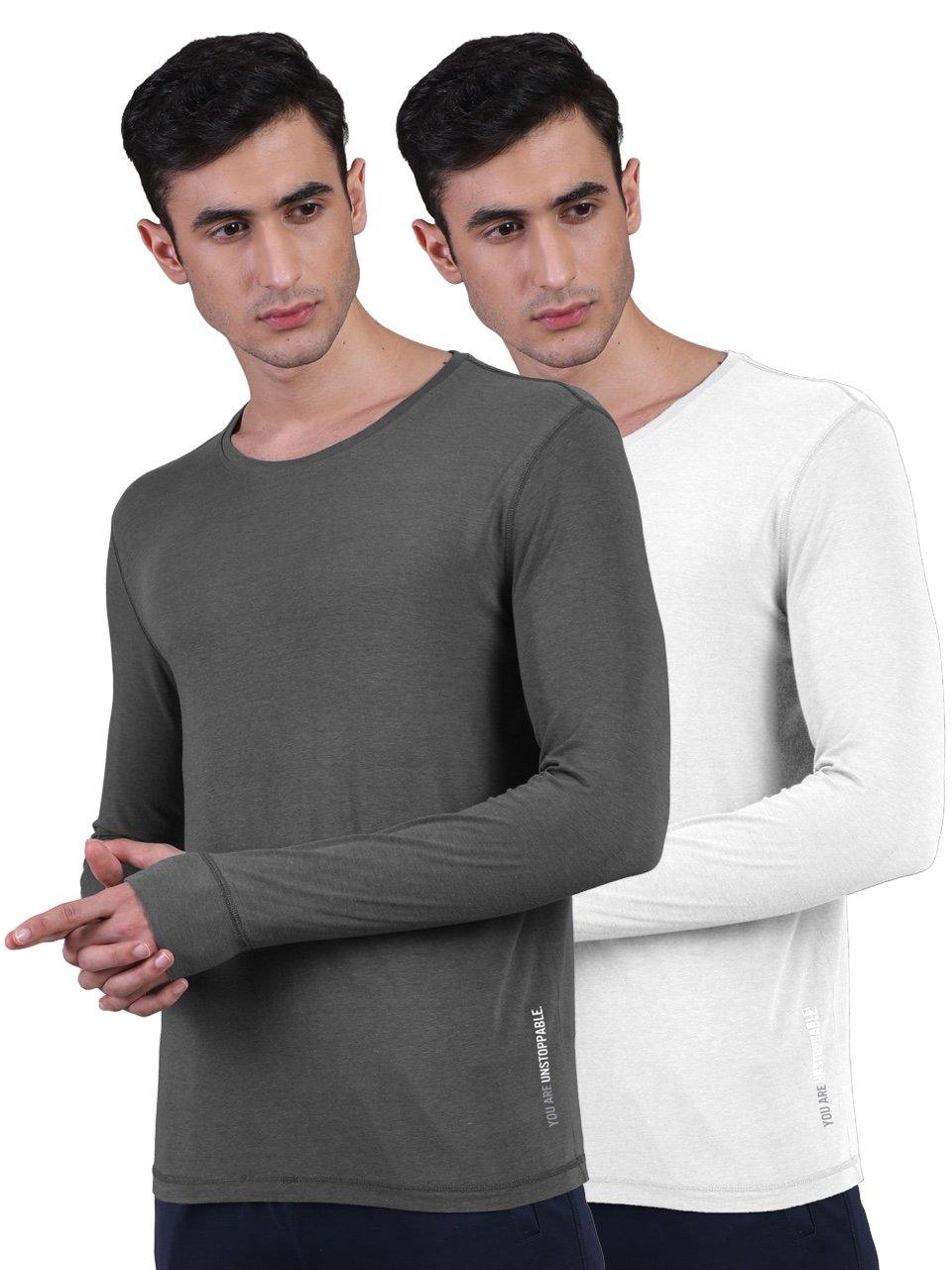 Men's Organic Bamboo Skins (Full Sleeves-Undershirt, Loungewear, Sleepwear) - Pack of 2 - freecultr.com