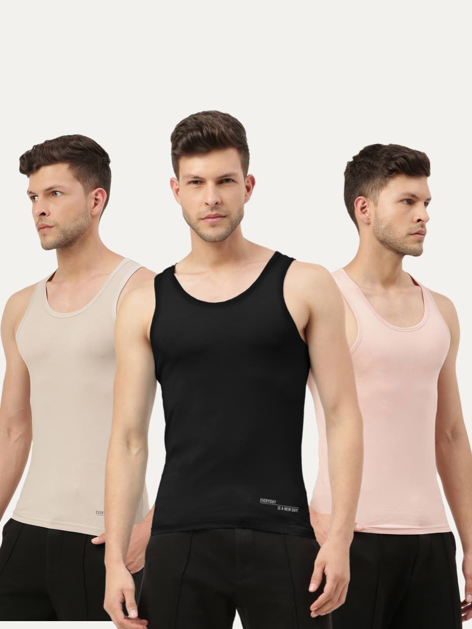 Twin Skin Organic Bamboo Vest - Comfort Fit (Pack of 3)