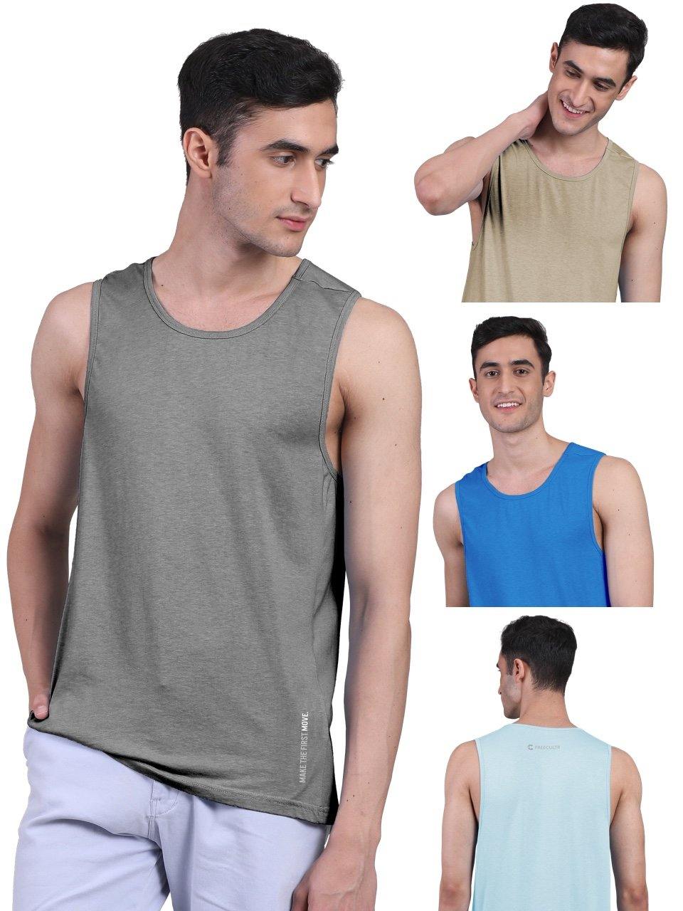 Twin Skin Organic Bamboo Vest - Active Fit (Pack of 4) - freecultr.com