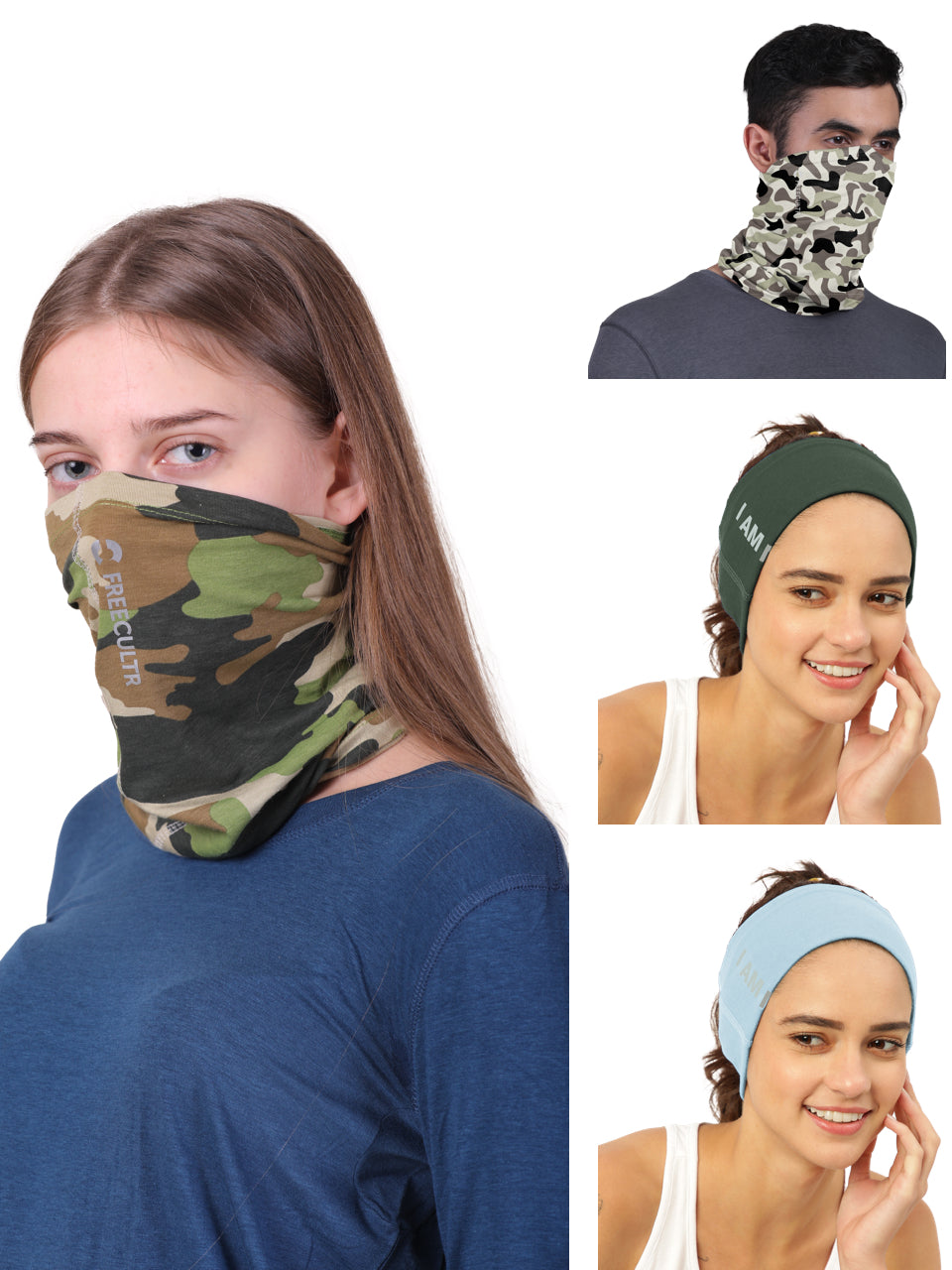 Unisex Printed Organic Bandana Masks (Pack of 4)