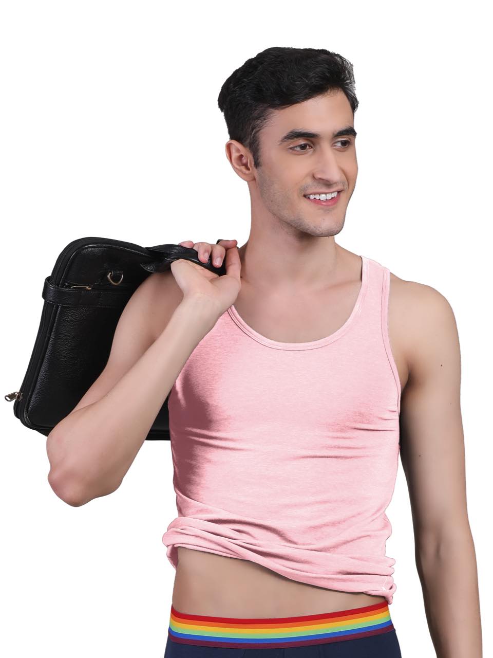 Peach Twin Skin Organic Bamboo Vest - Comfort Fit (Pack Of 1)