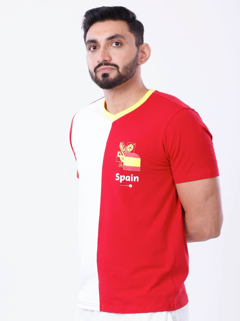 Red & White Spain BCI Stretch Cotton T-Shirt