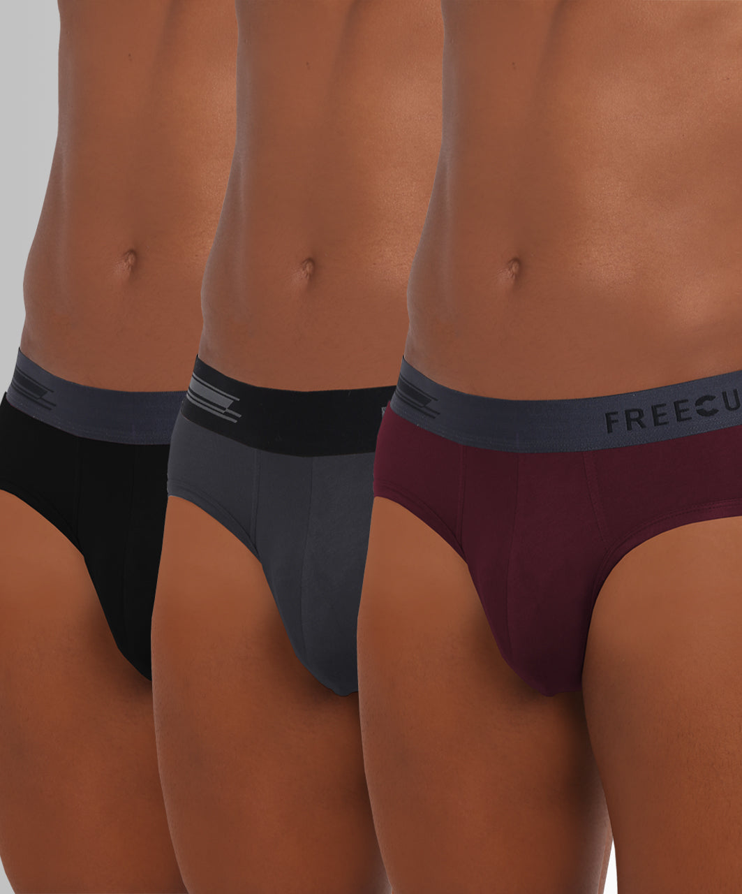 Men's Micro Modal & Elastane Brief in Contrast Waistband (Pack of 3) - freecultr.com