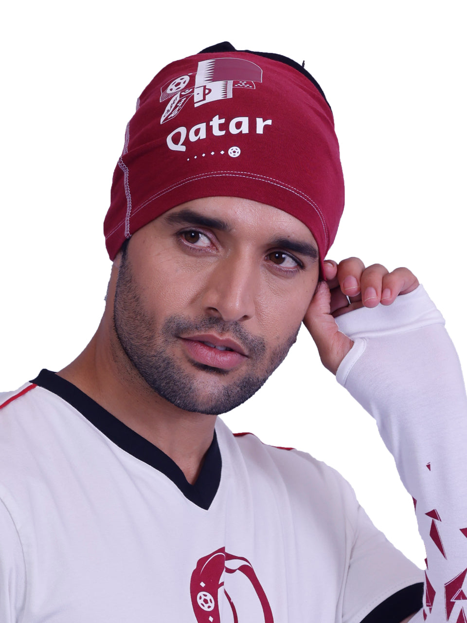 Burgundy Qatar Print Bamboo & Cotton Bandana