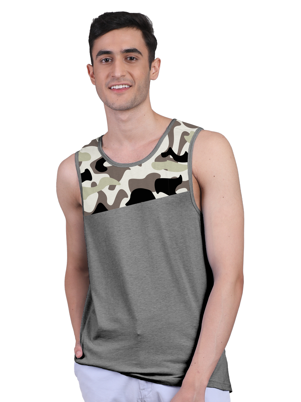 Active Vest Front Yoke Camouflage Regular Organic Bamboo Vest - Active Fit (Pack of 3)