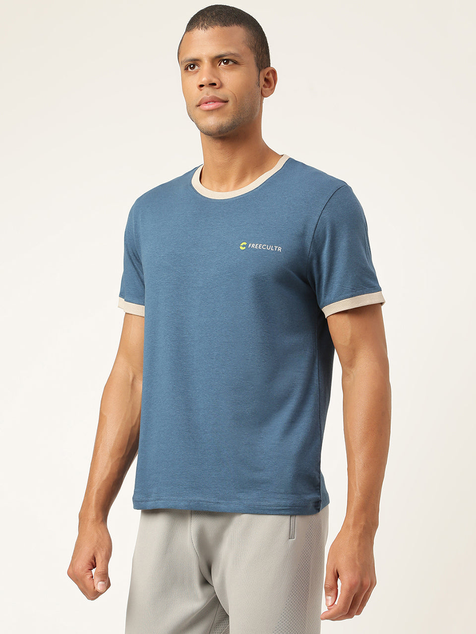 Sapphire Blue Men's Organic Bamboo Casual Tees - Crew Neck (Pack Of 1)