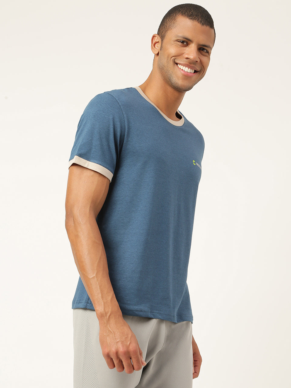 Sapphire Blue Men's Organic Bamboo Casual Tees - Crew Neck (Pack Of 1)