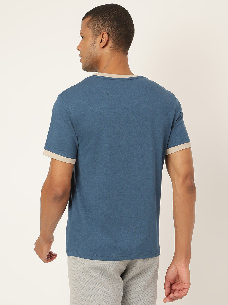 Sapphire Blue Men's Organic Bamboo Casual Tees - Crew Neck (Pack Of 1)