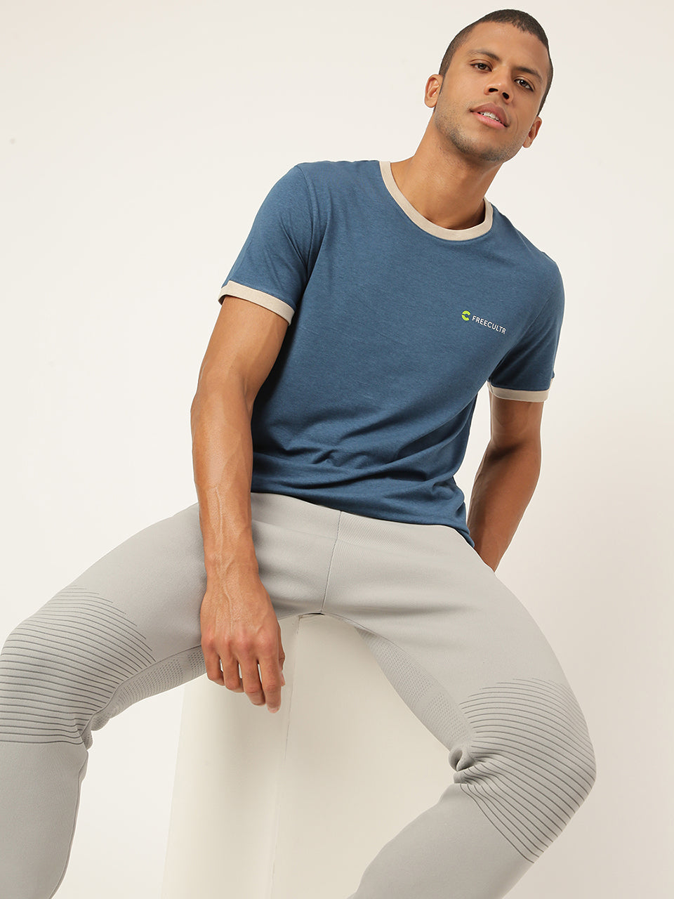 Sapphire Blue Men's Organic Bamboo Casual Tees - Crew Neck (Pack Of 1)