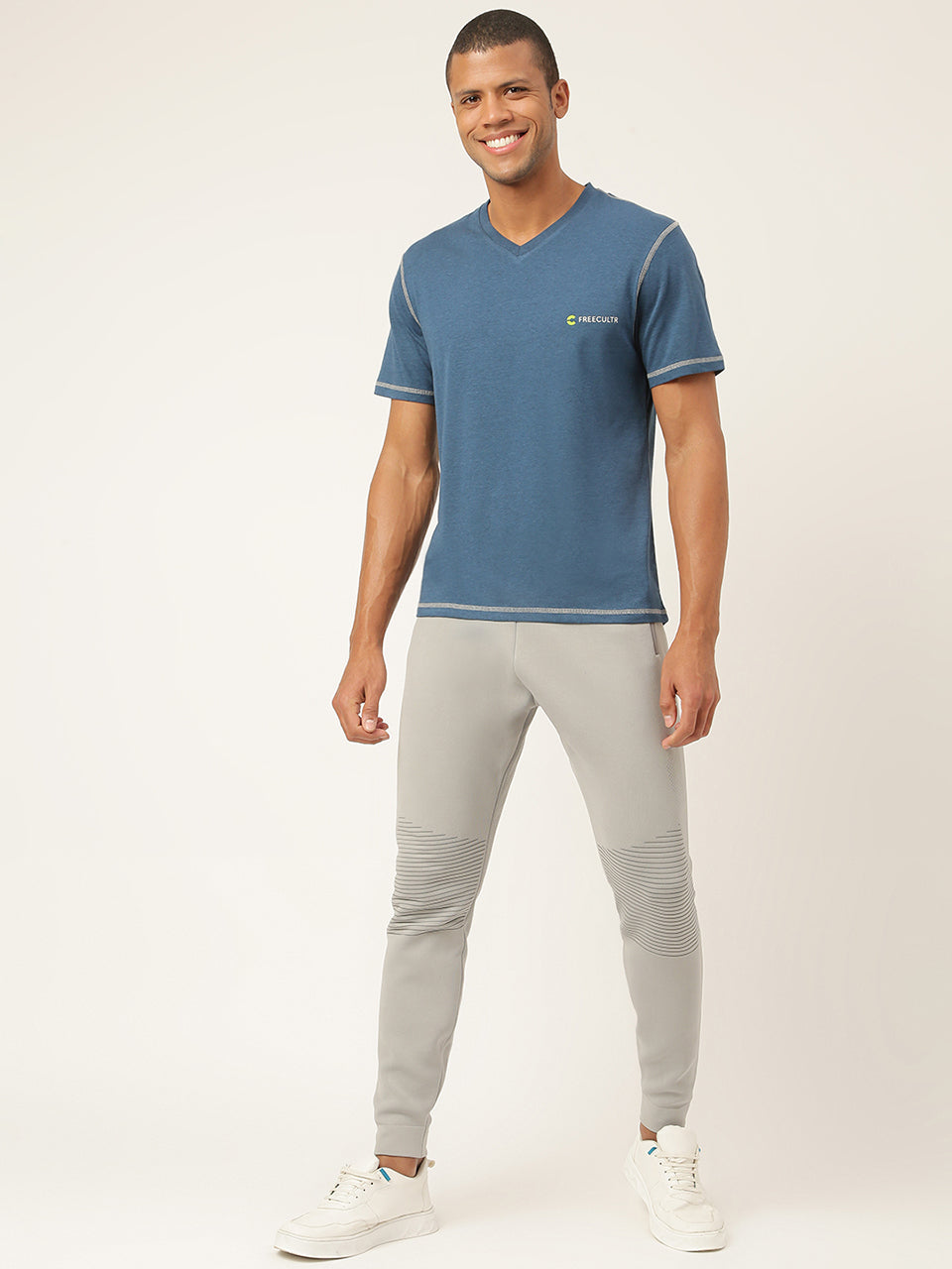 Sapphire Blue Men's Organic Bamboo Casual Tees - V Neck (Pack Of 1)