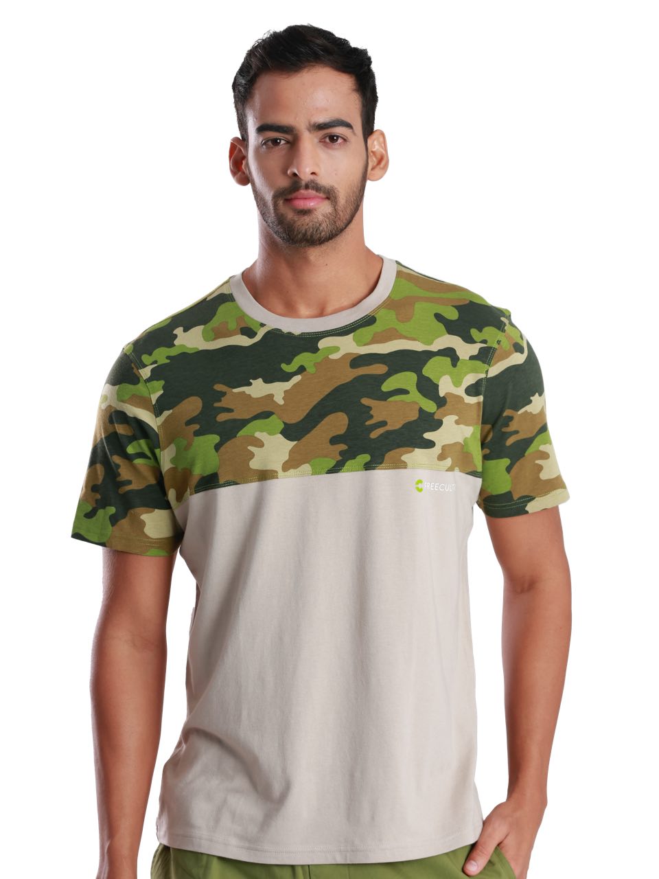 Camo Printed Organic Bamboo T-Shirt (Pack Of 1)