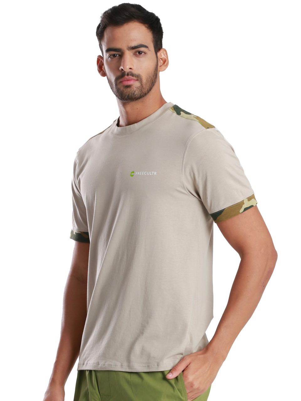 Camo Sand Camo Printed Organic Bamboo T-Shirt (Pack Of 1)