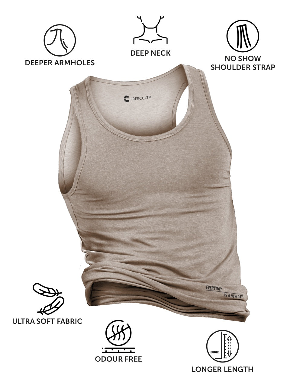 Twin Skin Organic Bamboo Vest - Comfort Fit (Pack of 3) - freecultr.com