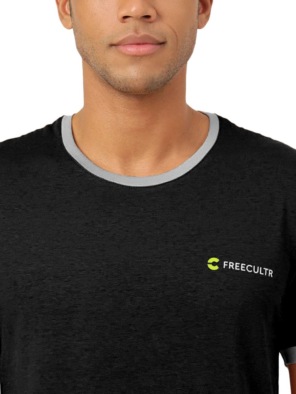 Black Men's Organic Bamboo Casual Tees - Crew Neck (Pack Of 1)