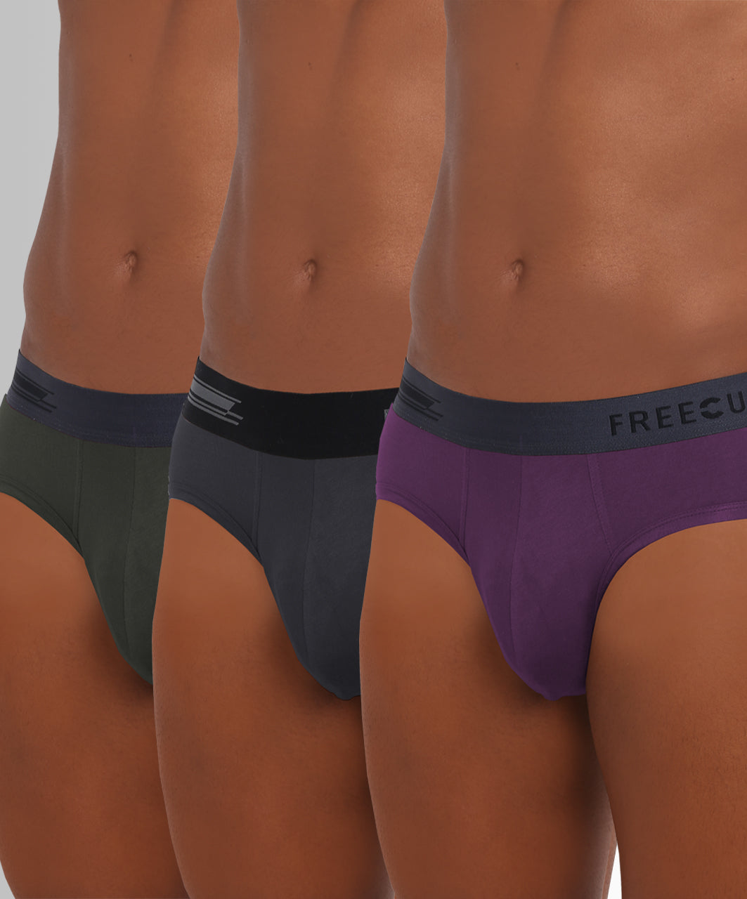 Men's Micro Modal & Elastane Brief in Contrast Waistband (Pack of 3) - freecultr.com