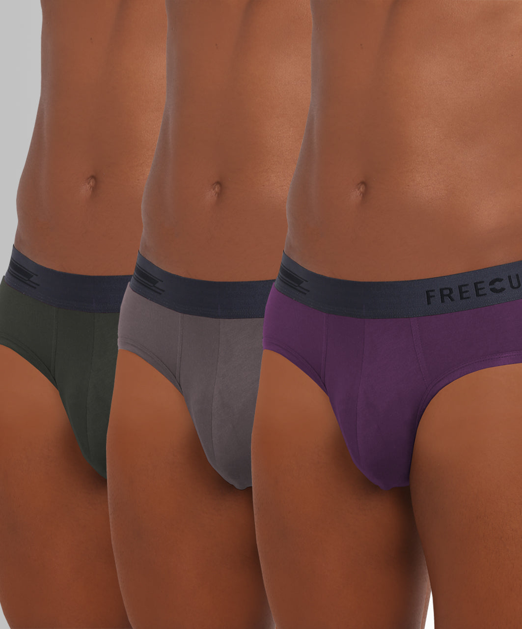 Men's Micro Modal & Elastane Brief in Contrast Waistband (Pack of 3) - freecultr.com