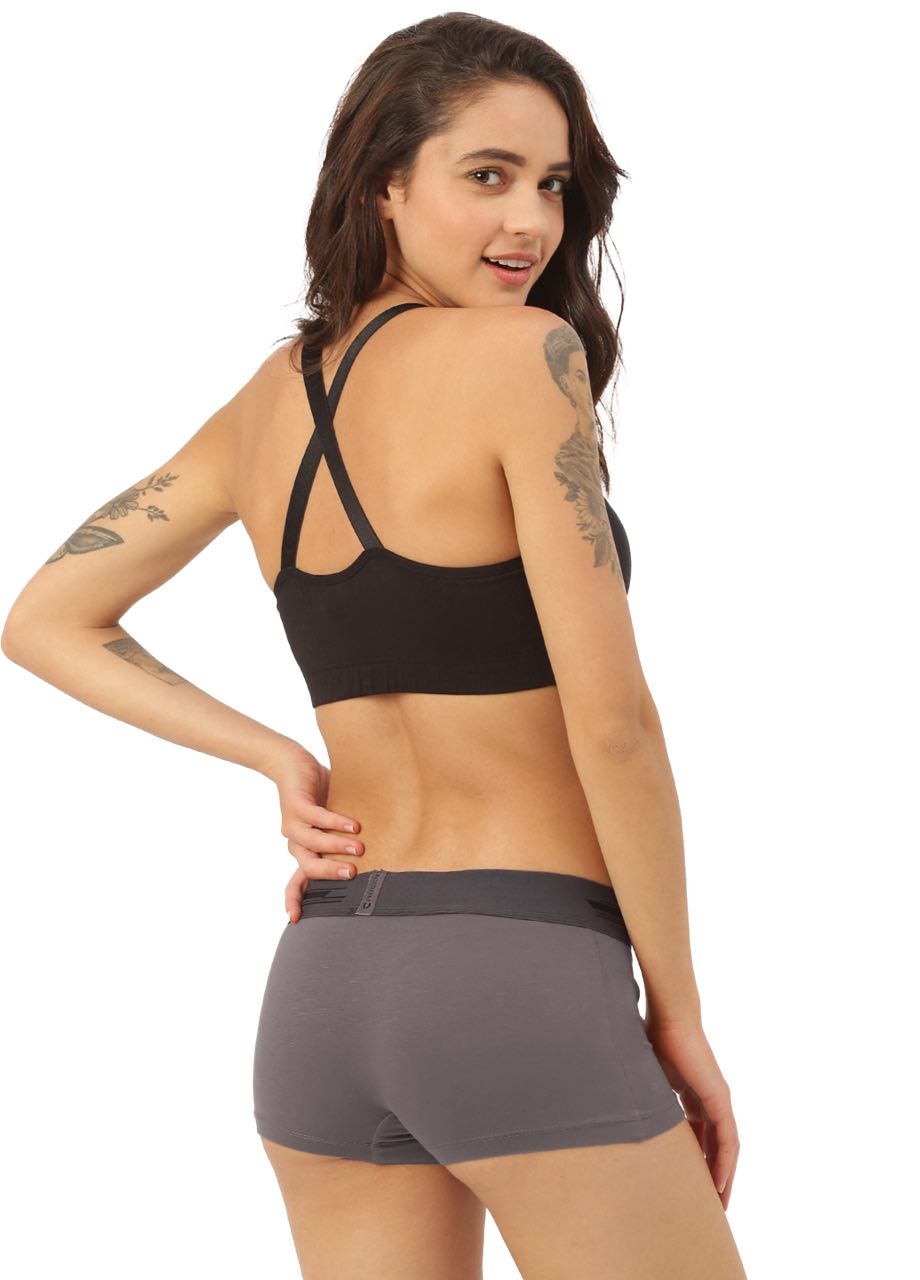 Smoke Grey Women's Micro Modal Boy Shorts (Pack of 1)
