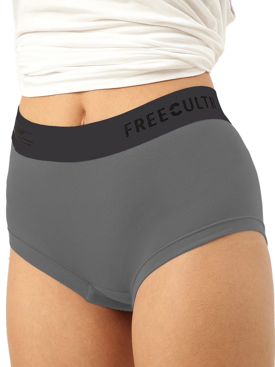 Smoke Grey Women Micro Modal Boxer Brief (Pack of 1)
