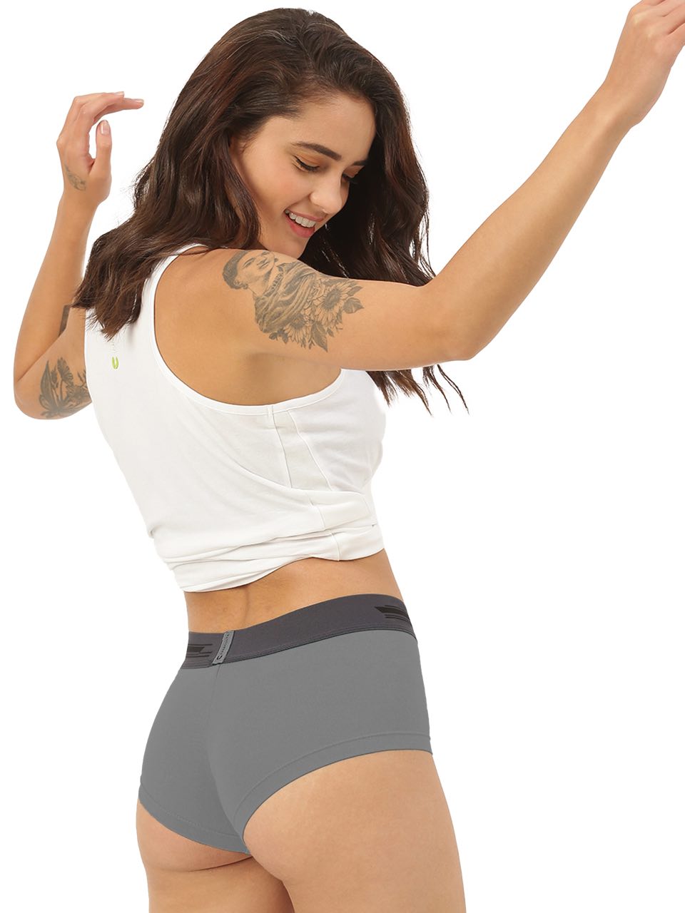 Smoke Grey Women Micro Modal Boxer Brief (Pack of 1)
