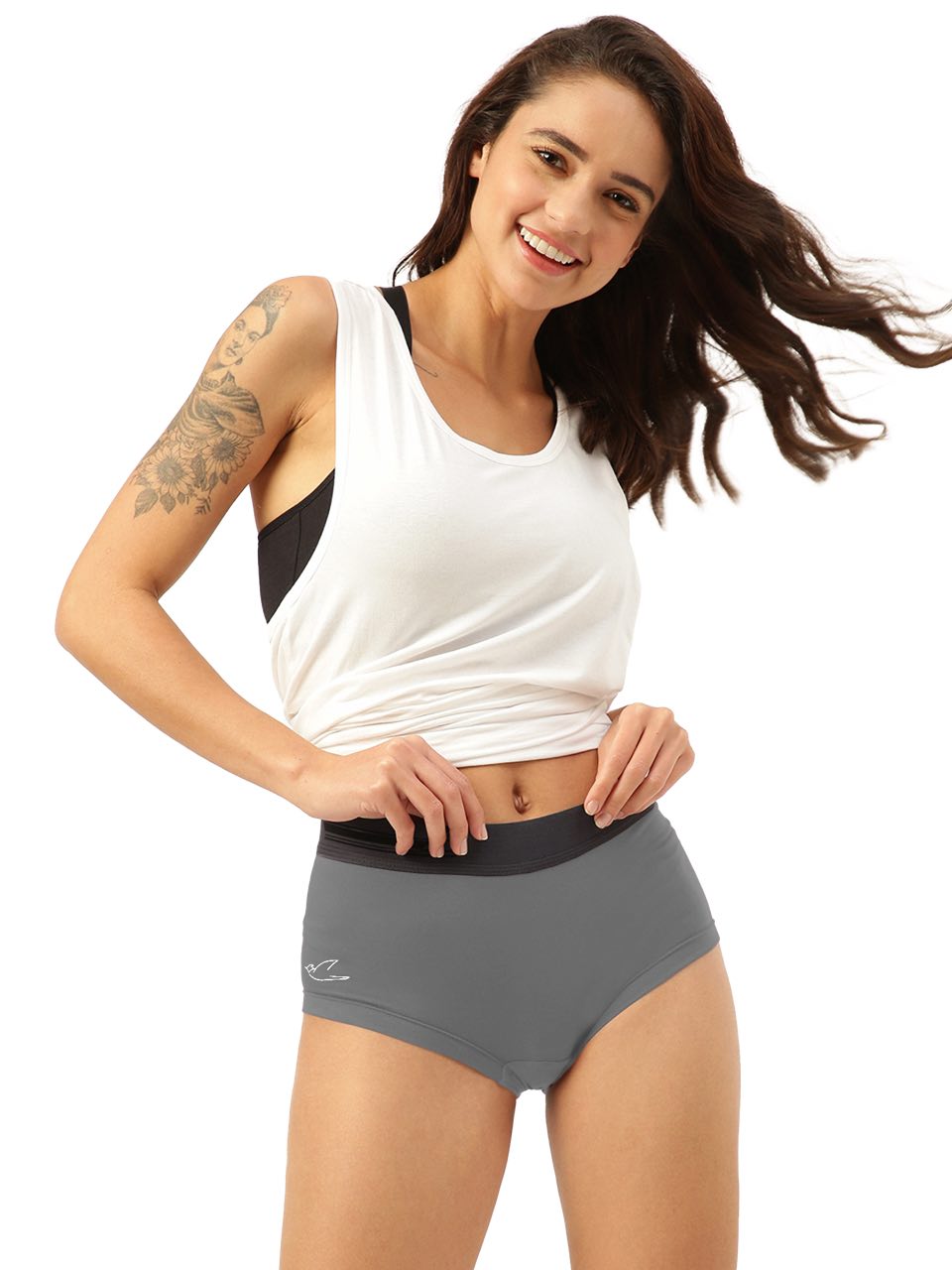 Smoke Grey Women Micro Modal Boxer Brief (Pack of 1)