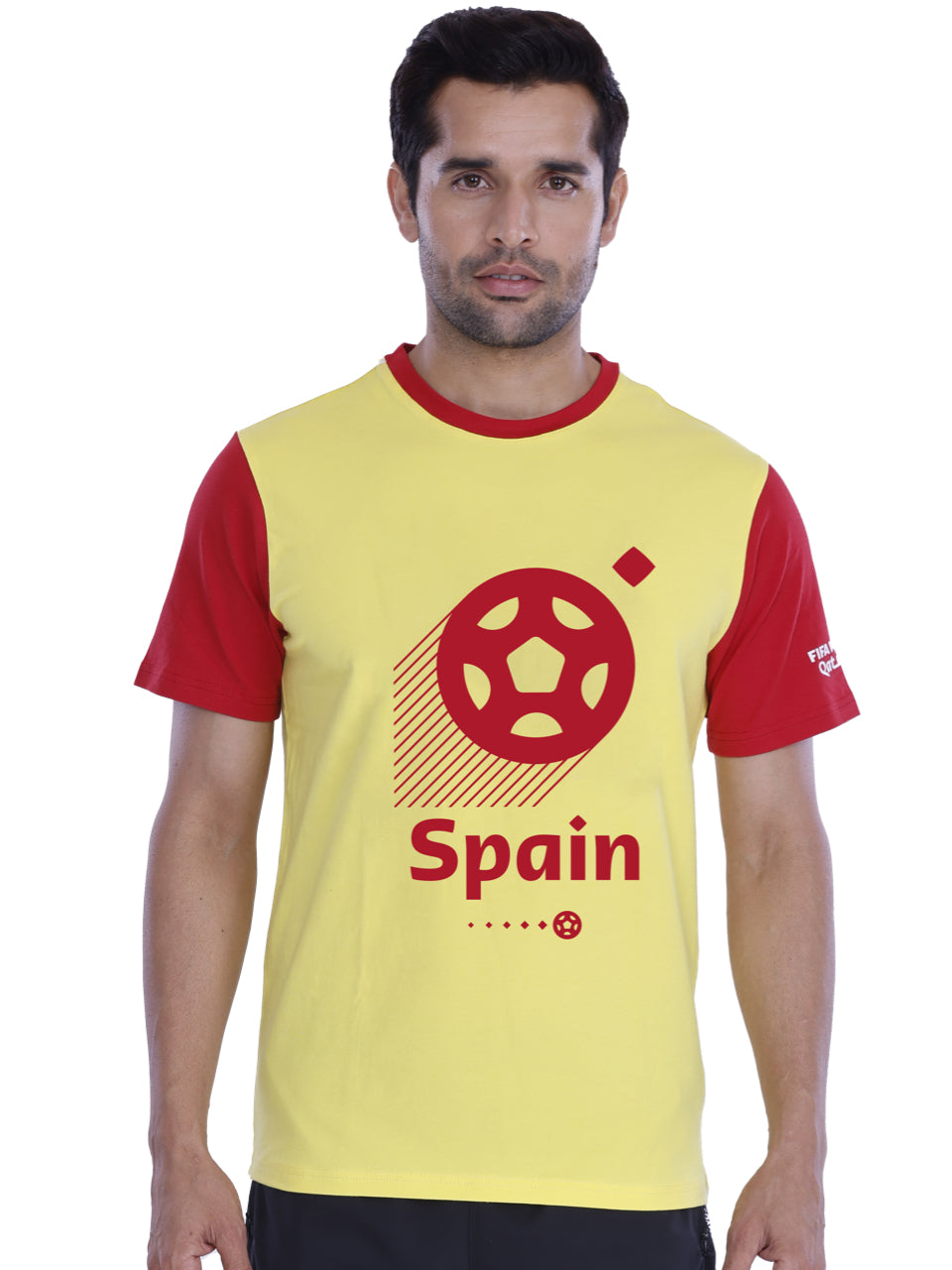Yellow & Red Spain Print BCI Stretch Cotton T-Shirt