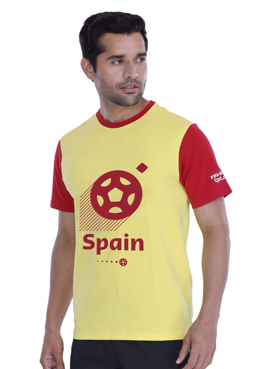 Yellow & Red Spain Print BCI Stretch Cotton T-Shirt