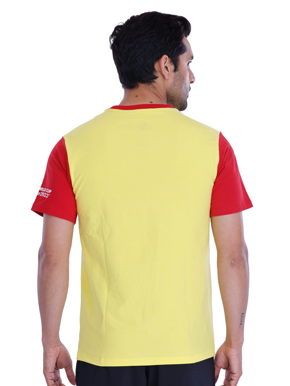 Yellow & Red Spain Print BCI Stretch Cotton T-Shirt