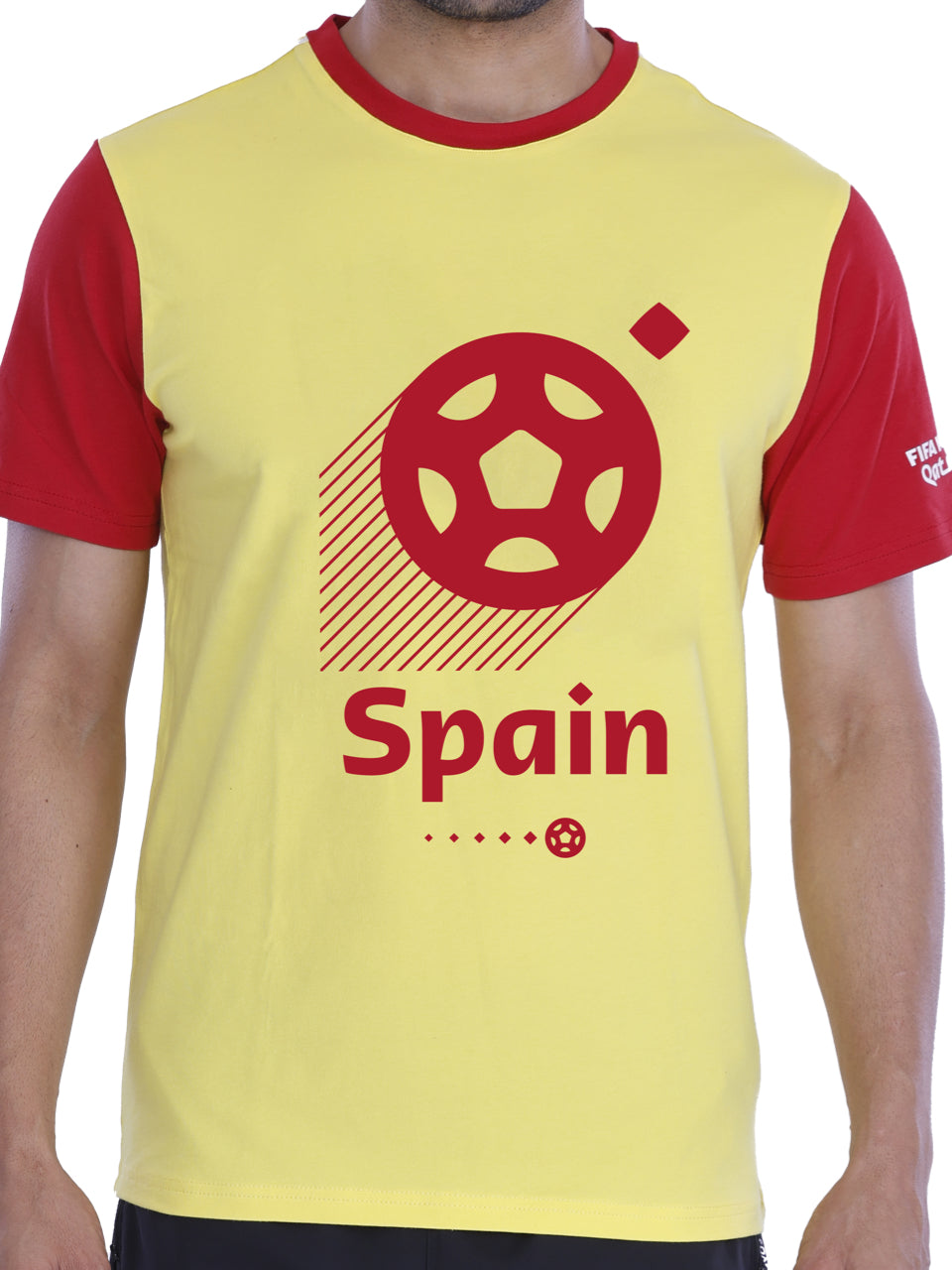 Yellow & Red Spain Print BCI Stretch Cotton T-Shirt