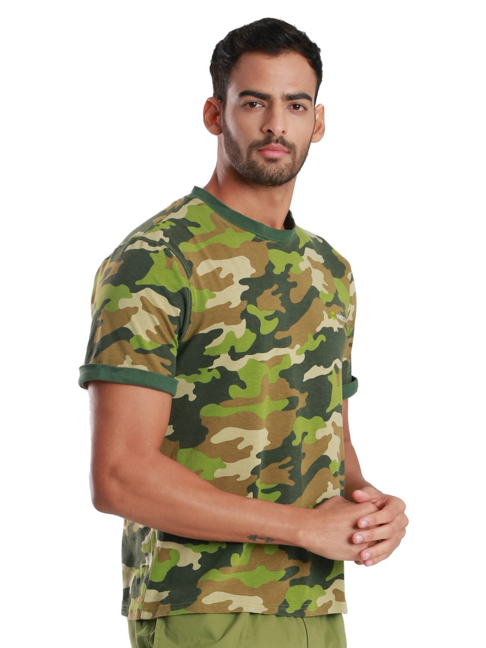 Camo Printed Organic Bamboo T-Shirt (Pack Of 1)