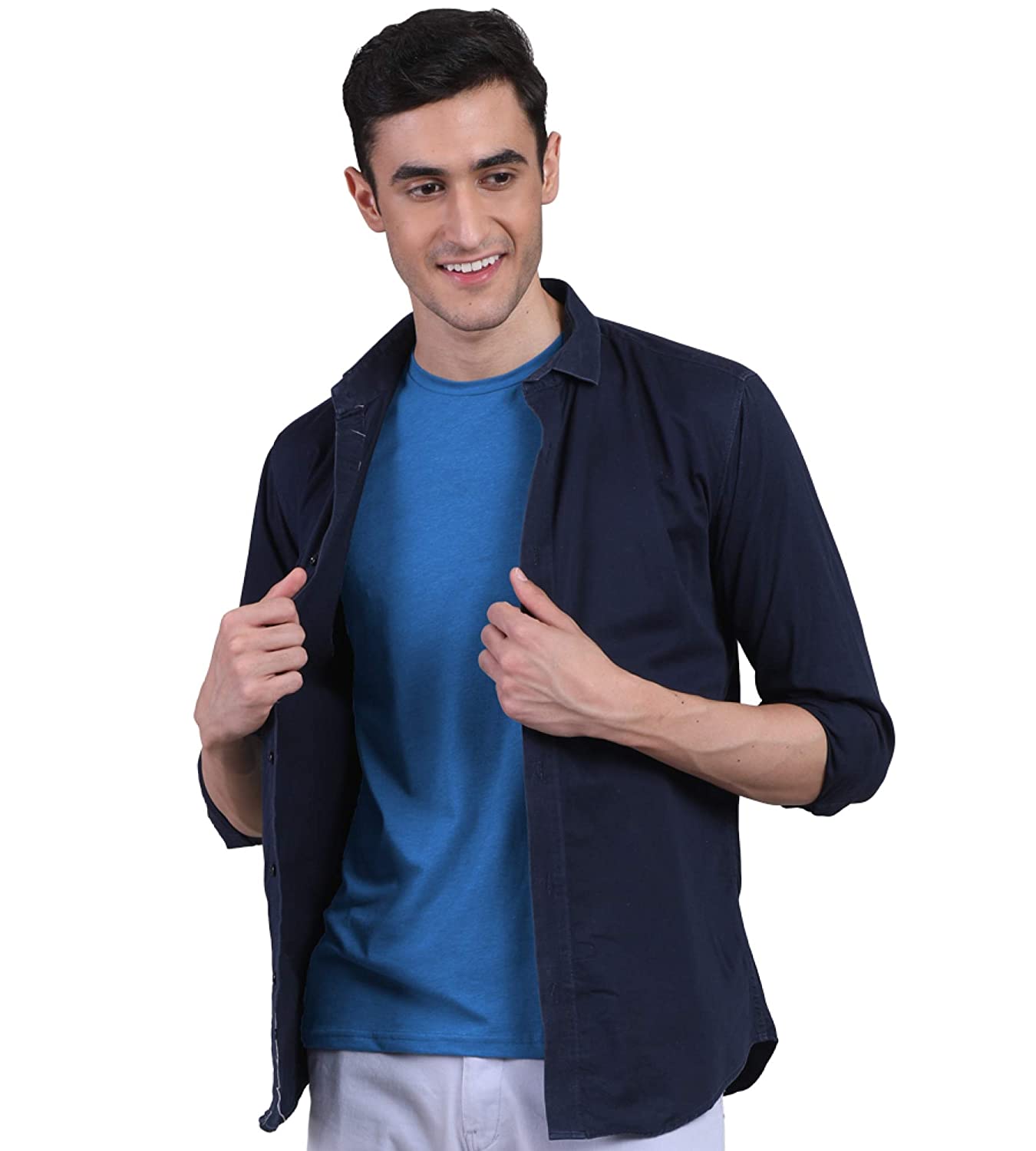 Pilot Blue Men's Half Sleeves Bamboo Undershirts (Loungewear & Sleepwear) - Pack Of 1