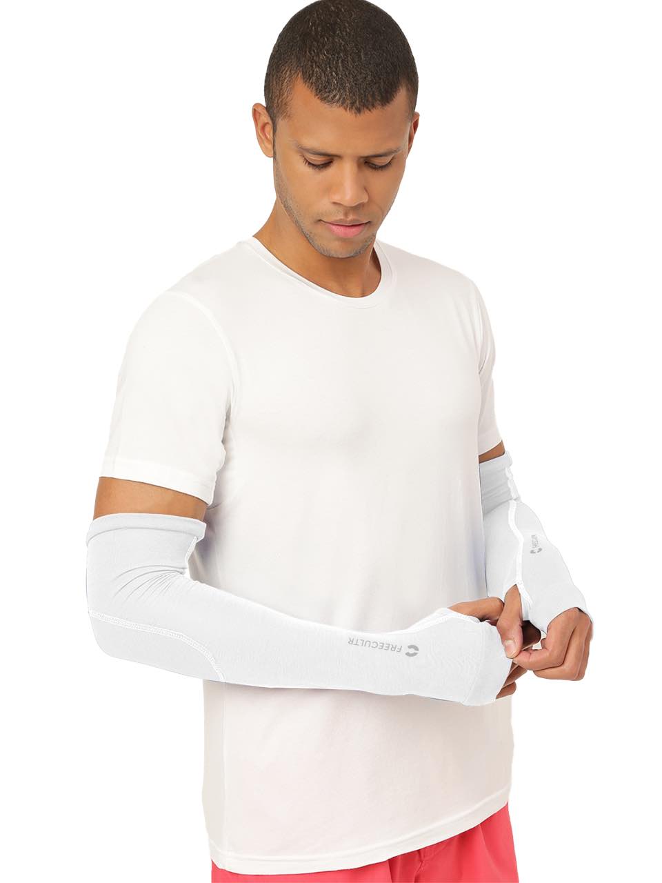 Unisex White Arm Sleeves (Pack of 2)