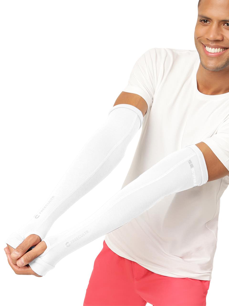 Unisex White Arm Sleeves (Pack of 1)