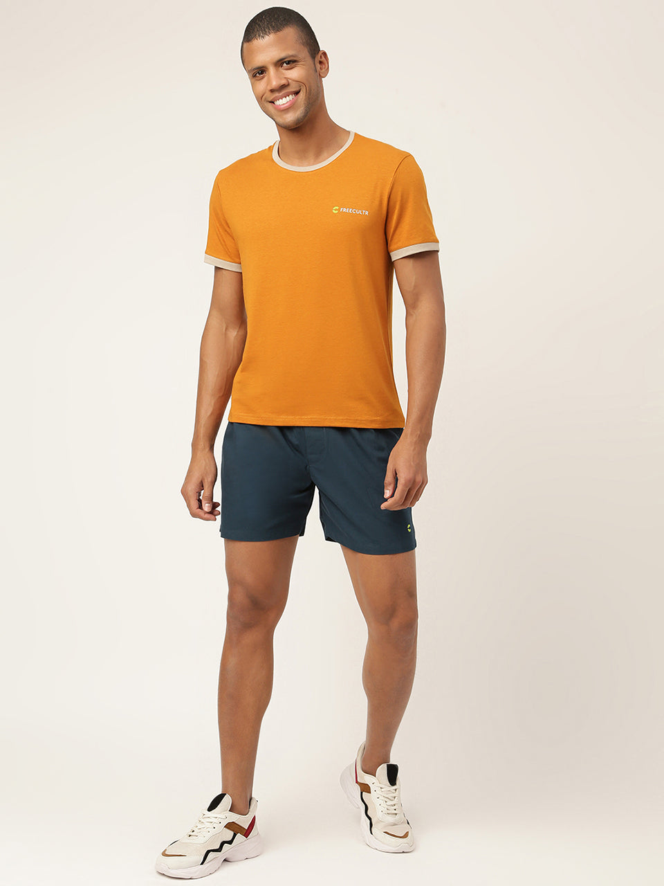 Mustard Yellow Men's Organic Bamboo Casual Tees - Crew Neck (Pack Of 1)