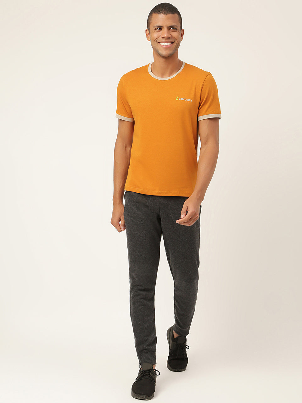 Mustard Yellow Men's Organic Bamboo Casual Tees - Crew Neck (Pack Of 1)