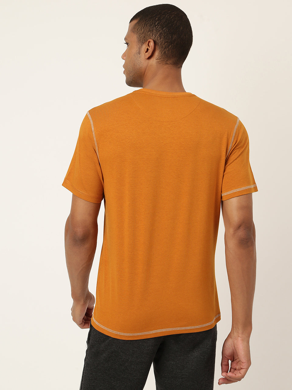 Mustard Yellow Men's Organic Bamboo Casual Tees - V Neck (Pack Of 1)
