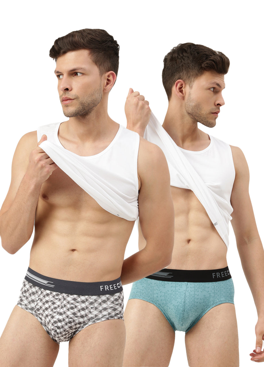 Men's Anti-Bacterial Printed Micro Modal Brief (Pack of 2)