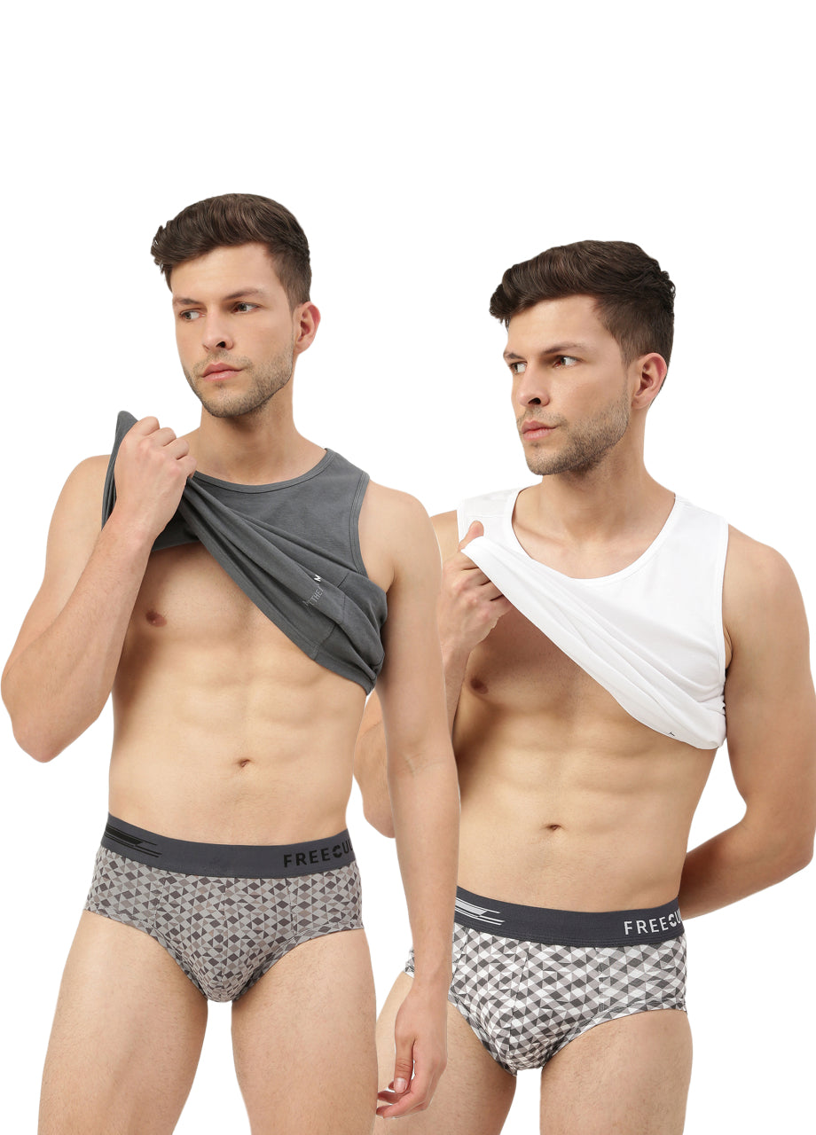 Men's Anti-Bacterial Printed Micro Modal Brief (Pack of 2)