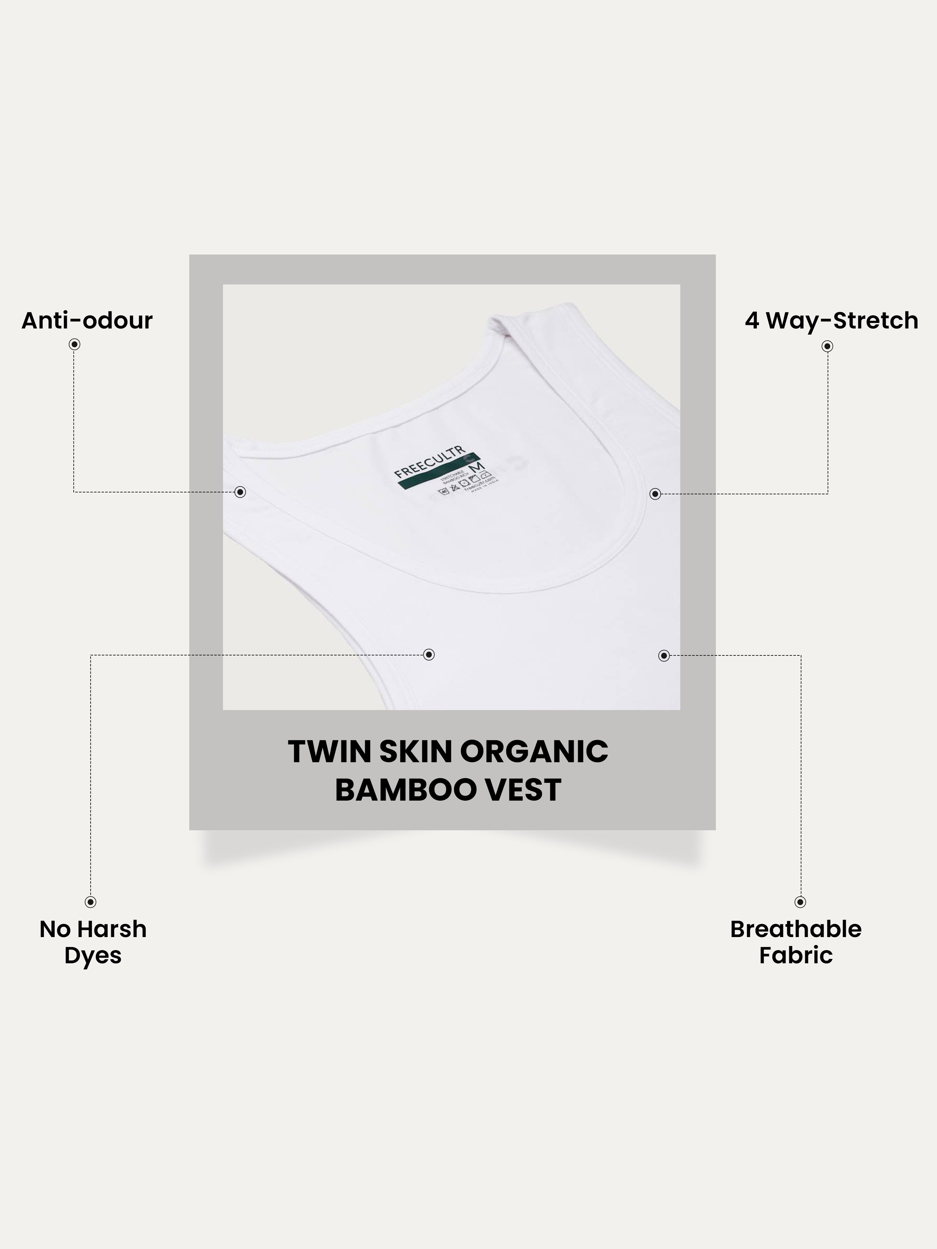 Twin Skin Organic Bamboo Vest - Comfort Fit (Pack Of 1)