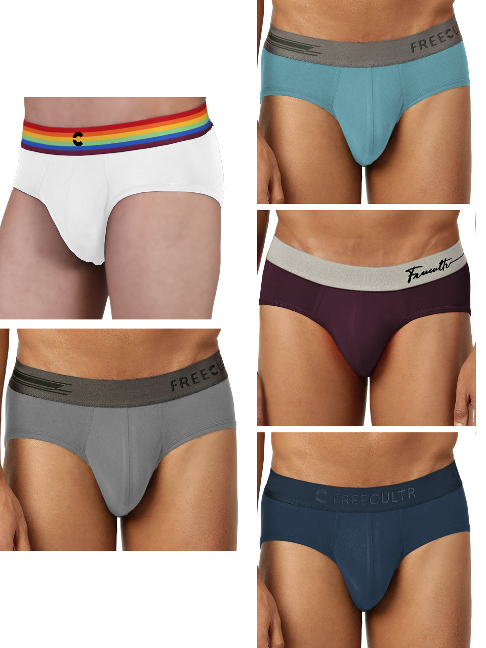 Man wearing anti-bacterial micro modal briefs showcasing the fabric and design.