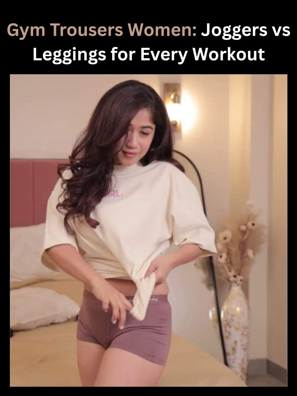 Freecultr gym trousers for women shown as joggers and leggings styles in stretch fabric on neutral background
