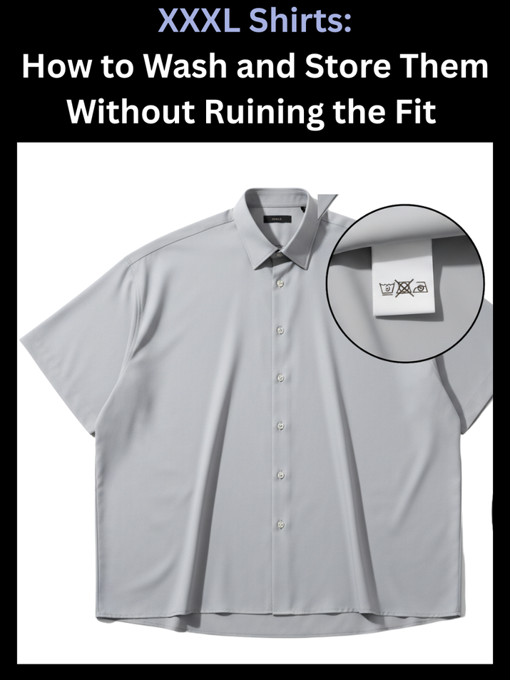 Freecultr xxxl shirt shown with care label detail highlighting wash instructions for larger fabric panels