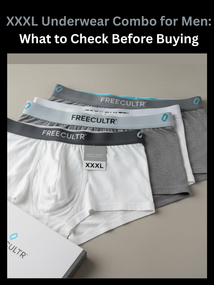  Freecultr XXXL underwear combo for men shown as a multi-pack in extended sizing with micro-modal fabric&nbsp;