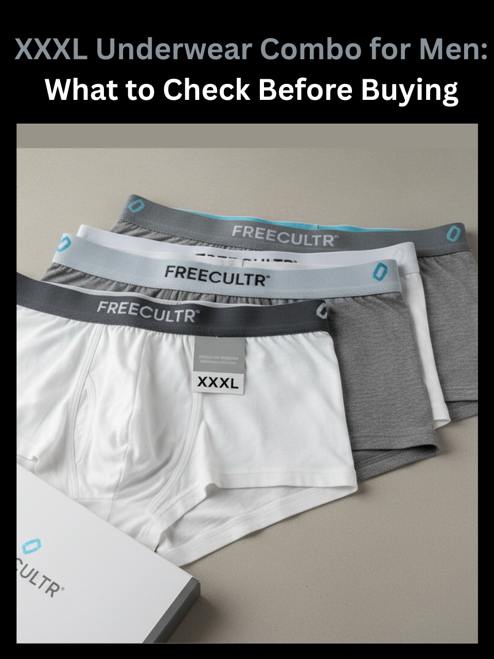  Freecultr XXXL underwear combo for men shown as a multi-pack in extended sizing with micro-modal fabric&nbsp;