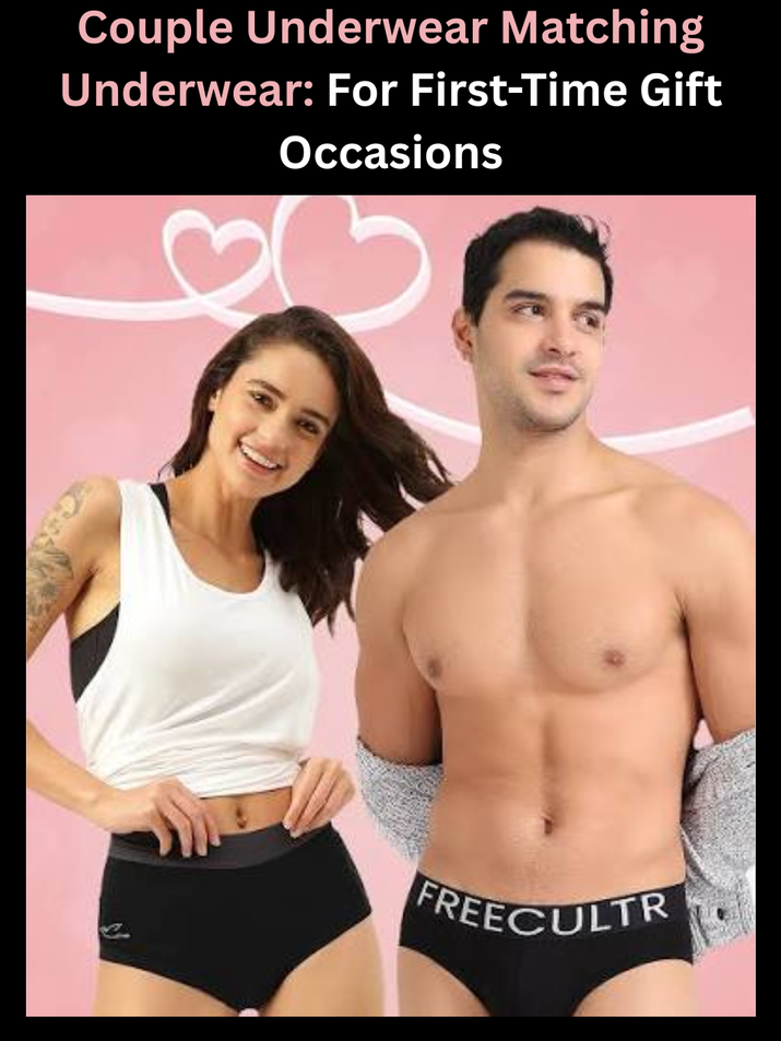 Freecultr men's and women's underwear shown together as a gifting idea for couple underwear matching underwear