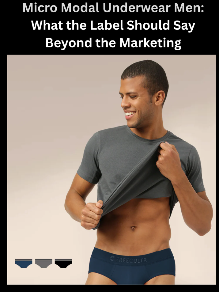 Freecultr micro modal underwear men shown in close-up fabric texture highlighting fine fiber structure