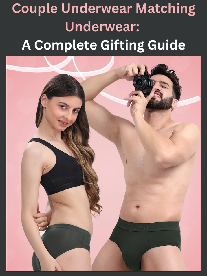 Freecultr couple underwear matching underwear set in bamboo cotton fabric