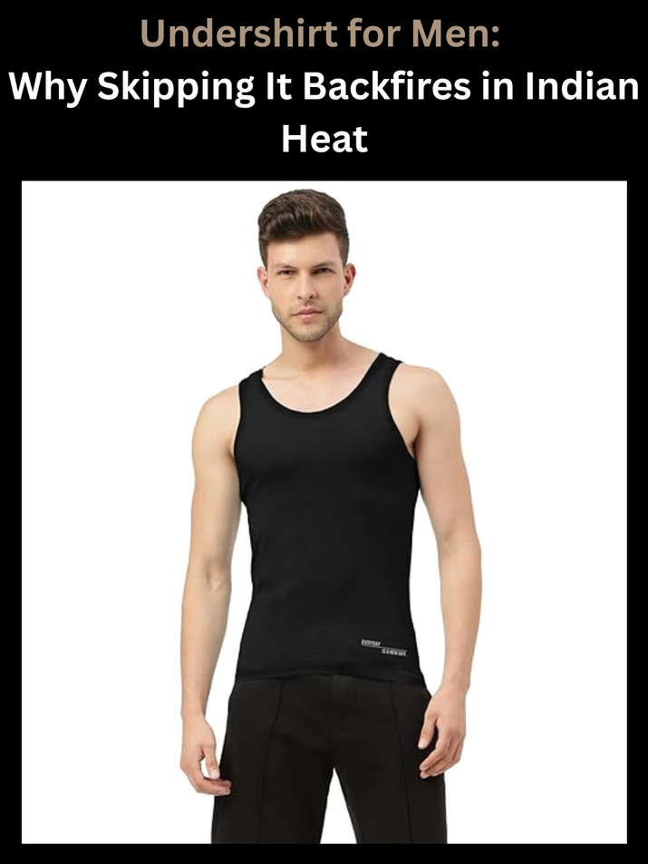 Freecultr undershirt for men in bamboo blend fabric shown in flat lay highlighting neckline and fit detail