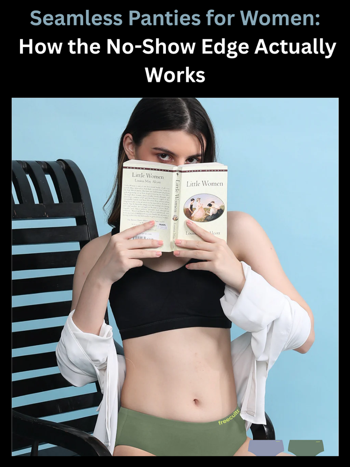 Freecultr seamless panties for women in micro hipster style shown in flat lay highlighting no-show edge finish