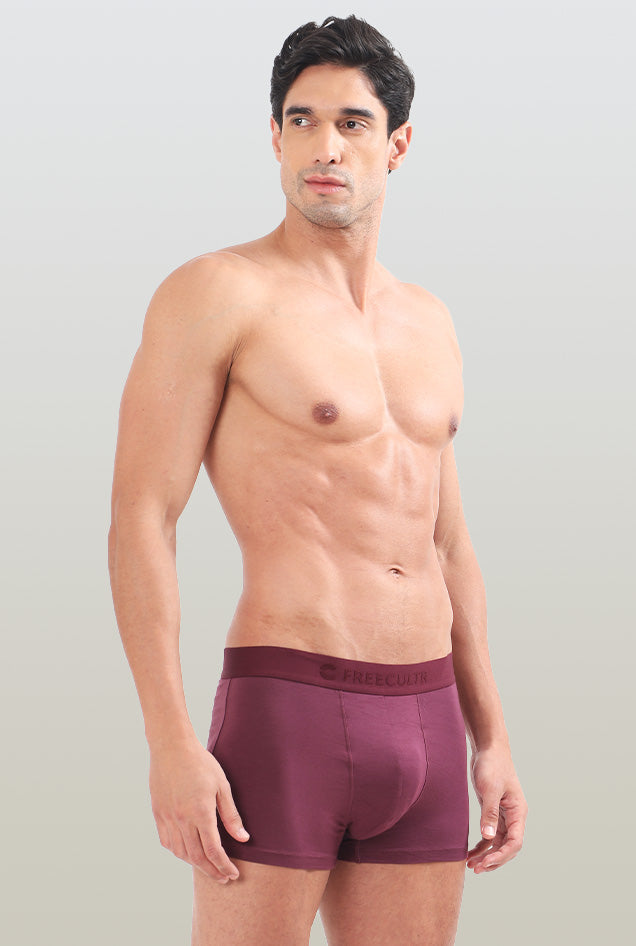 Freecultr best quality underwear for men laid flat showing micro-modal briefs and trunks in premium fabric